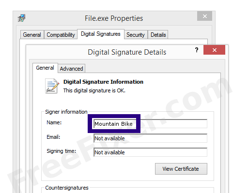 Screenshot of the Mountain Bike certificate